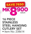 16 Piece Stainless Steel Hanging Cutlery Set