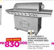 Alva LE Classique 6 Burner Stainless Steel Hooded BBQ G615-1