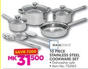 Mainstays 10 Piece Stainless Steel Cookware Set