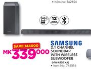 Samsung 2.1 Channel Soundbar With Wireless Subwoofer HW-K450 XA
