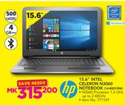 HP 15.6" Intel Celeron N3060 Notebook 14-BS019NI