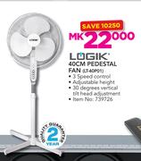 Logik 40cm Pedestal Fan LT40P01