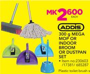 Addis 300g Mega Mop Or Indoor Broom Or Dustpan Set-Each