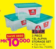 Big Jim 3 Piece 13Ltr Aplha Storage Set