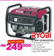 Ryobi 2.7KW Generator