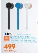 JBL In Ear Headphone T110BT-Each