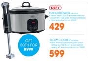 Defy Hand Blender HB 620 B + Defy Slow Cooker SC60045-Both For