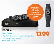 DSTV Explora 2 Including A7 Gold Remote