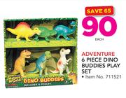 Adventure 6 Piece Dino Buddies Play Set-Each