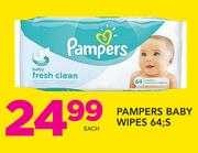 Pampers Baby Wipes-64's Each