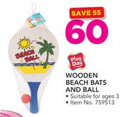 Play Day Wooden Beach Bats & Ball