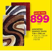 Assorted Shaggy Rugs-136 x 200cm Each