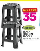 Cenplast Black Kitchen Stools-For 2