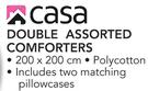 Casa Double Assorted Comforters Includes Two Matching Pillowcases