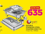 Tissolli Double Stainless Steel Chafing Dish-6.5Ltr