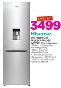Hisense 299Ltr Bottom Freezer Fridge Metallic H299BME-WD