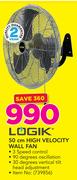 Logik 50cm High Velocity Wall Fan