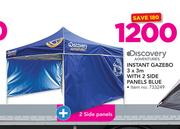Discovery Instant Gazebo 3 x 3m With 2 Side Panels Blue