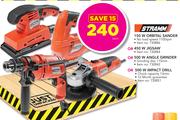 Stramm 150W Orbital Sander Or 450W Jigsaw Or 500W Angle grinder Or 500W Impact Drill-Each