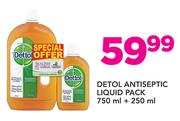 Dettol Antiseptic Liquid Pack-750ml + 250ml