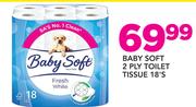 Baby Soft 2 Ply Toilet Tissue-18's