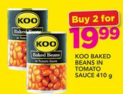Koo Baked Beans In Tomato Sauce-2 x 410g
