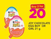 Joy Chocolate Egg Boy Or Girl-2 x 21g