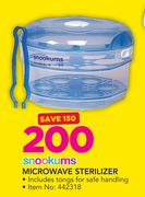 Snookums Microwave Sterilizer Includes Tongs For safe Handling