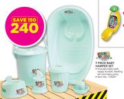 Baby care 7 Piece Baby Hamper Set Includes baby bath, nappy Bucket, Feeding Set & Baby Potty