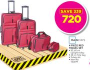 Mainstays 4 Piece Red Travel Set