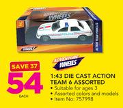 Adventure Wheels 1:43 Die Cast Action Team 6 Assorted-Each