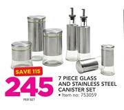 7 Piece Glass And Stainless Steel Canister Set