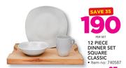 12 Piece Dinner Set Square Classic