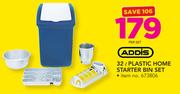 Addis 32Ltr Plastic Home Starter Bin Set