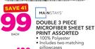Mainstays Double 3 Piece Microfiber Sheet Set Print Assorted Includes Two Matching Pillowcases