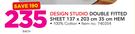 Design Studio Double Fitted Sheet Hem