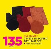 Tuftcraft 3 Piece Embossed Bath Mat Set-Per Set
