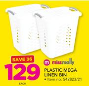 Missmolly Plastic Mega Linen Bin-Each