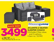 Gommagomma Atlantis 2 Seater Sleeper Couch Including 2 Free Cubes And 3 Cushions