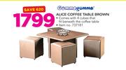 Gommagomma Alice Coffee Table Brown With 4 Cubes