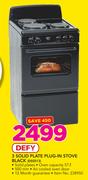 Defy 3 Solid Plate Plug-In Stove Black