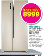 Hisense 670L Side By Side Freezer Fridge Dream Gold Finish