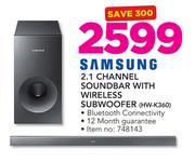 Samsung 2.1 Channel Soundbar With Wireless Subwoofer