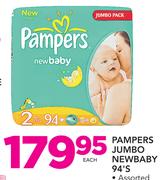 Pampers Jumbo Newbaby Assorted-94's Pack
