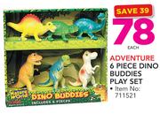 Adventure 6 Piece Dino Buddies Play Set-Each