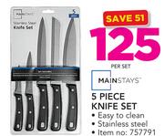 Mainstays 5 Piece Knife Set-Per Set