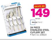 Mainstays 24 Piece Stainless Steel Cutlery Set-Per Set