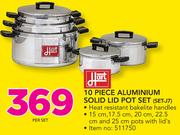 Hart 10 Piece Aluminium Solid Lid Pot Set SET-J7-Per Set