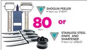 Verimark Shogun Peeler Or Verimark Stainless Steel Knife & Sharpener-Each