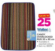 Waltex Candy Overlocked Rug 50x80cm In Assorted Colours-Each